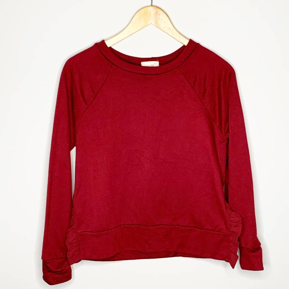 Anthropologie En Elly Ruffled Side Slit Top XS